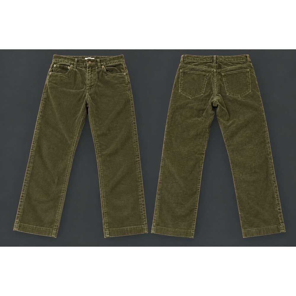 J Crew Flex Stretch khaki green mens 30x32 Corduroy Pants 5-Pocket Slim